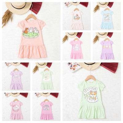 Váy cộc tay cotton bé gái LITIBABY size 2 đến 10 tuổi