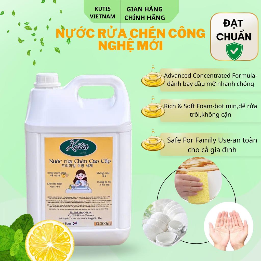 [KUTIS VIETNAM] (Can 10L) Nước Rửa Chén Công Nghệ Hàn Quốc Mới Hỗ Trợ Làm Sạch Sâu Mọi Vết Bẩn