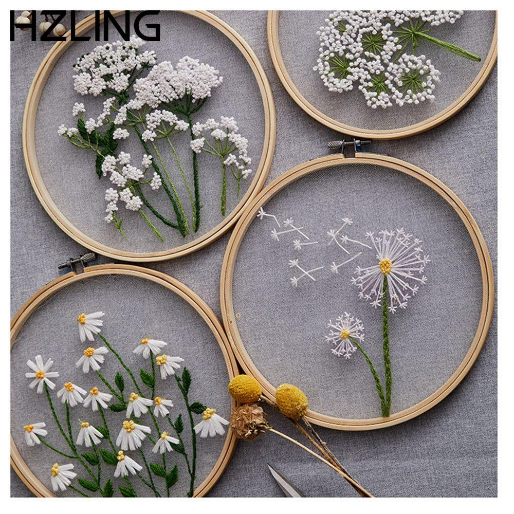 Bộ thêu HZLING Người mới bắt đầu Bồ công anh Needlework Lưới châu Âu Hoa Paintin