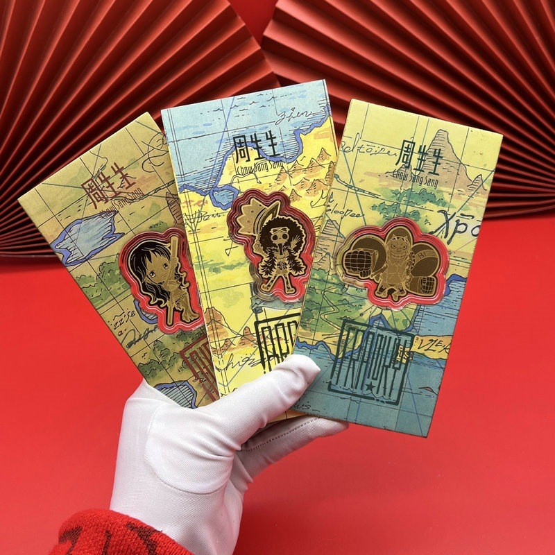 xinpin Zhou's same style One Piece series Monkey D. Luffy D Luffy Gold Foil Phone Sticker20Anniversa