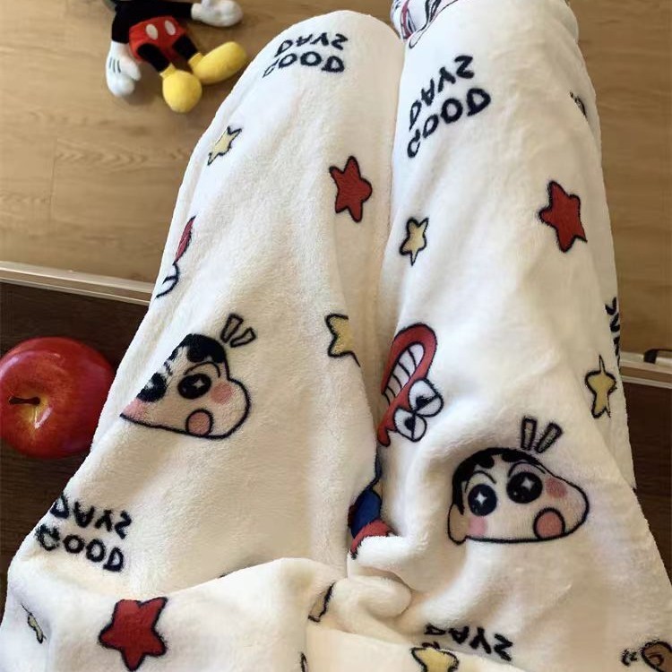 【75-150斤】New women's flannel pajama pants with digital print, thickened coral fleece for autumn and 