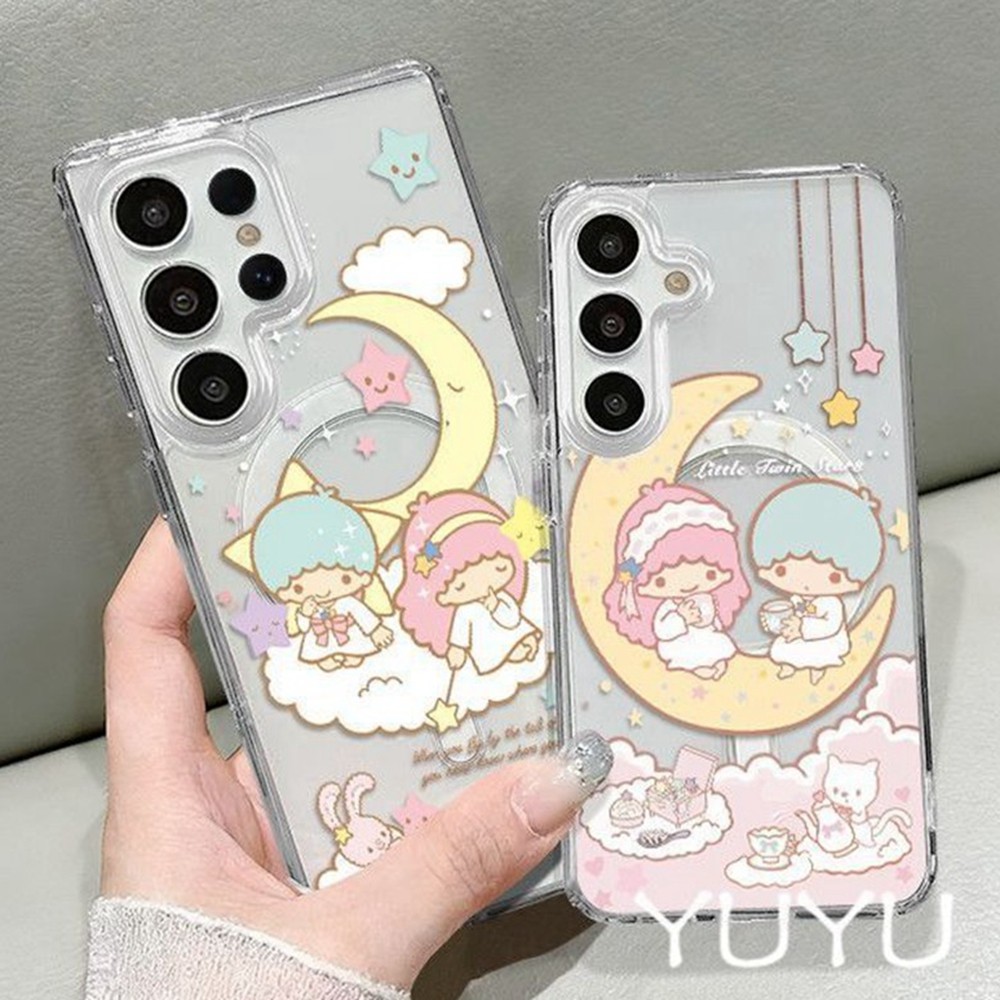 Ốp điện thoại chống sốc sạc từ tính hoạt hình dễ thương Little Twin Stars cho Samsung Galaxy S26 Ult