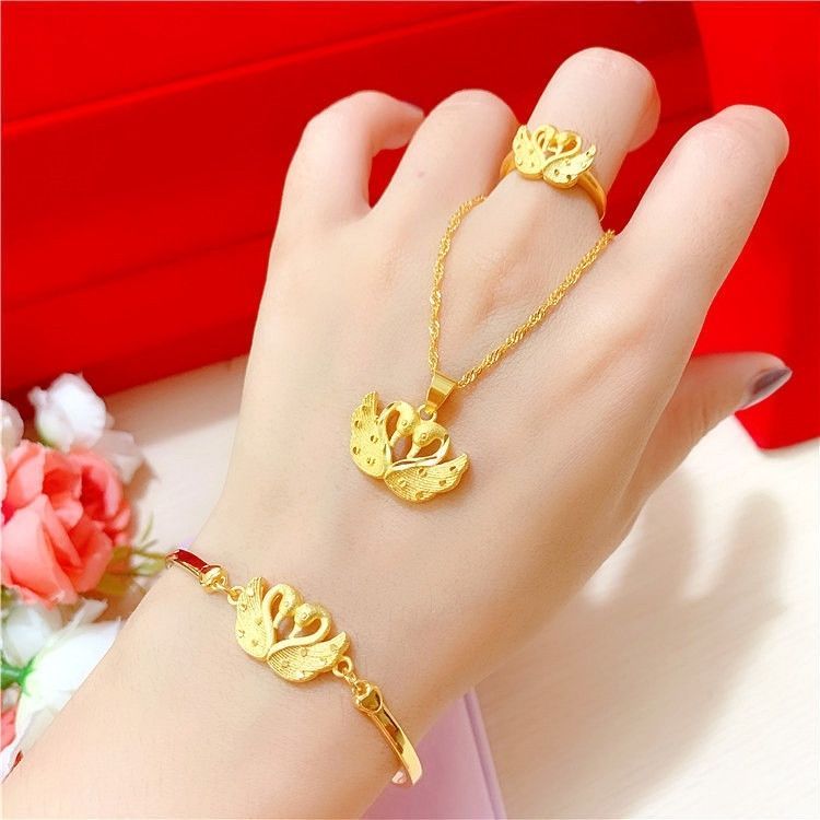 Swan Euro Đồng Xu Mạ Kim Loại - Set Trang Sức Thời Trang Cho Nữ