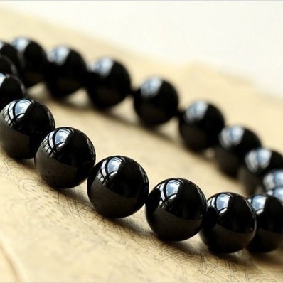 Boutique A Premium Black Agate Bracelet Natural agate gemstone bracelet, black agate jewelry[Comes w