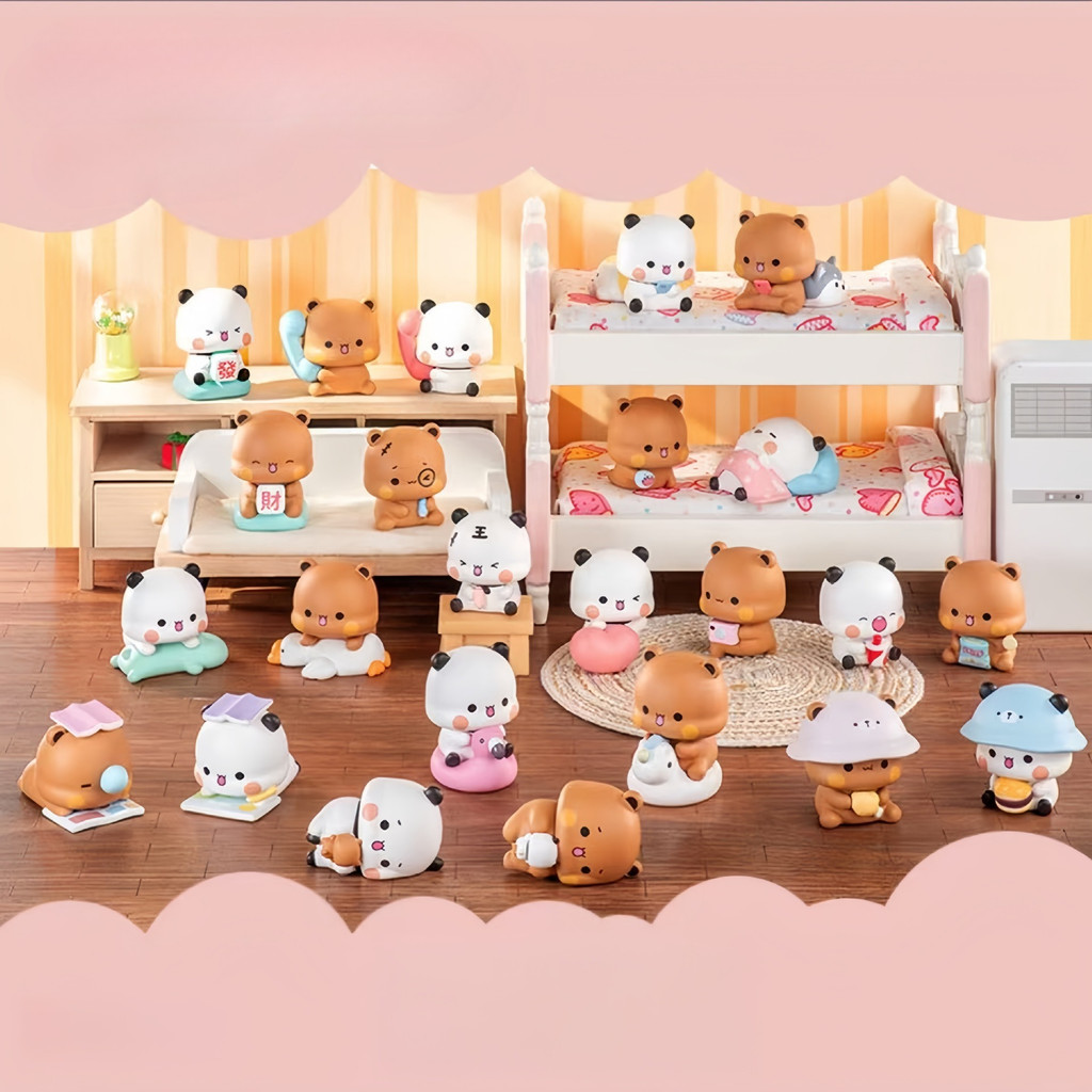 Panda Yier Và Bubu Búp Bê Happy Life Series Mini Bubu Dudu Anime Nhân Vật Hành Động Đồ Chơi Quà Tặng