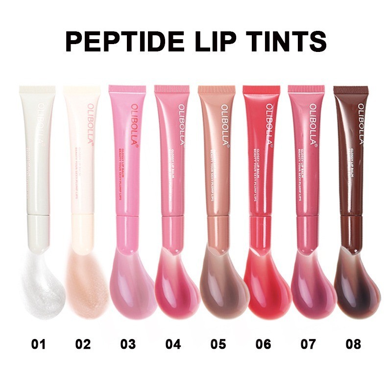 OLIBOLLA Peptide Lip Gloss Liquid Lip Gloss Water Gloss Lip Gloss Enriching Lip Oil Dưỡng Ẩm Son Môi