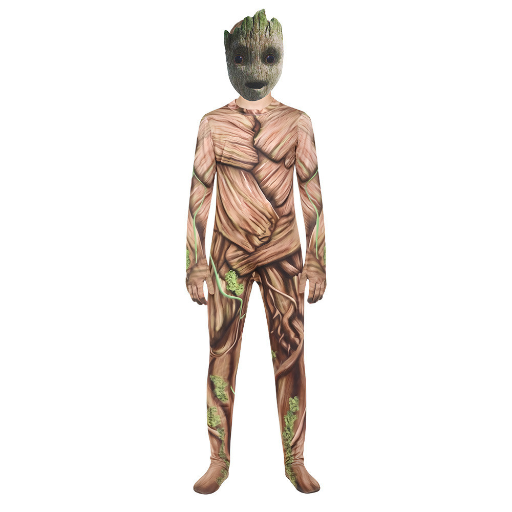 Marvel Galaxy Guardians Groot Groot Trẻ Em cos Trang Phục Halloween Treeman Jumpsuit cosplay Trang P