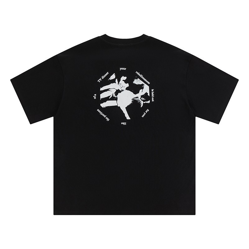 FS0X ERD The Hesitant Rich Kid Women's loose-fitting short-sleeve shirt with a simple drawing of a w