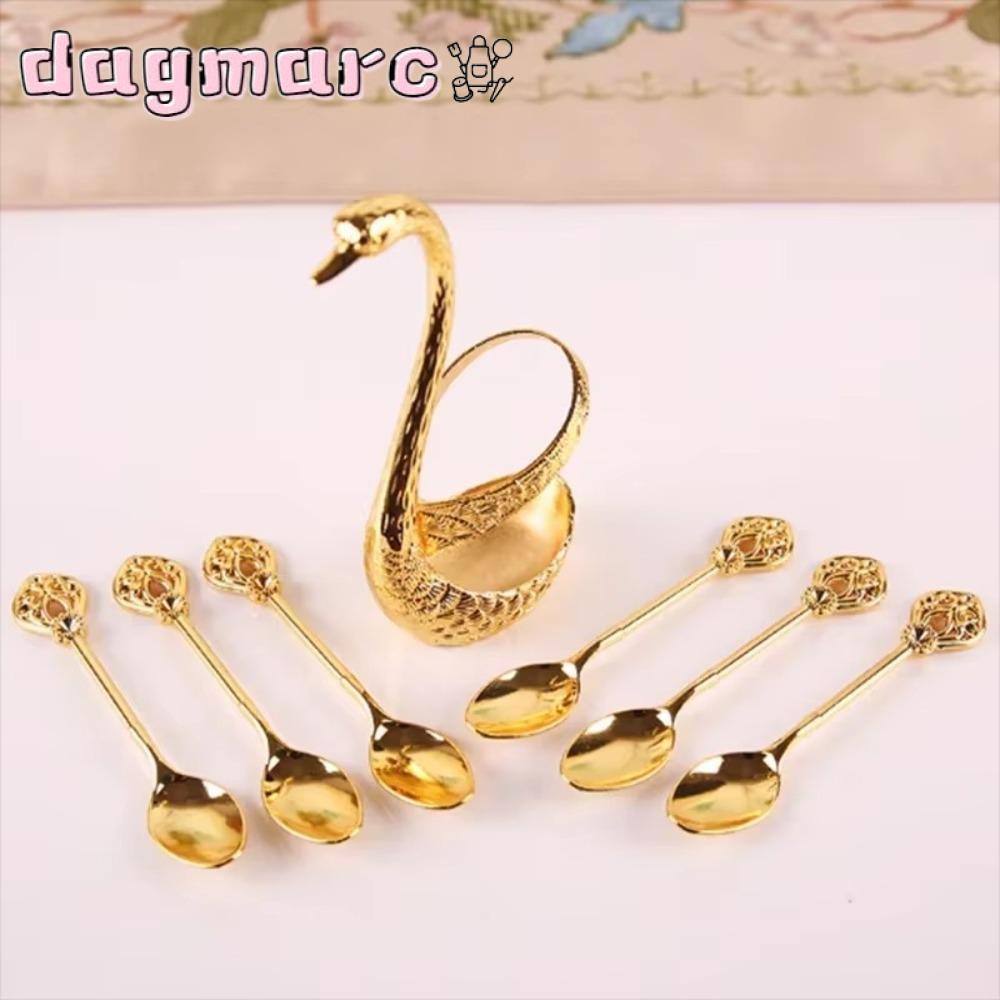 DAGMARC Swan Base Stand Spoons, Swan Base Holder Khuấy Trộn Swan Muỗng, Bộ đồ ăn trang trí bàn thanh