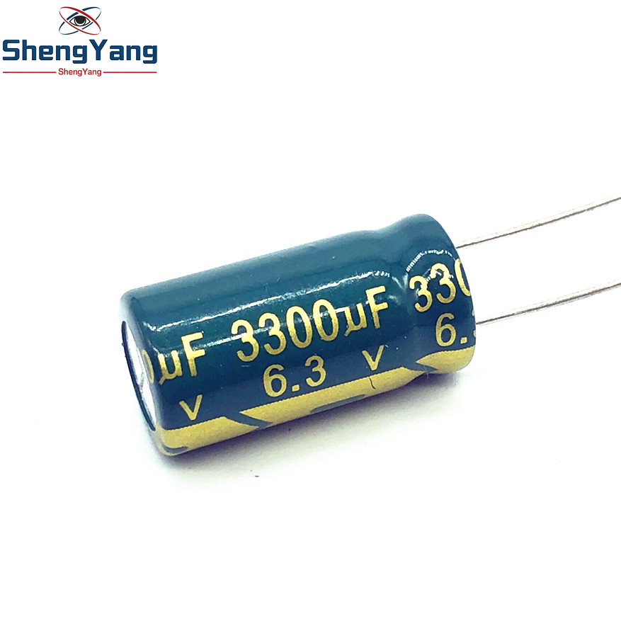 6 Cái / lốc 6.3V 3300UF 10 * 20 Thấp ESR / Trở kháng tụ điện phân nhôm tần số cao 3300UF 6.3V3300UF 