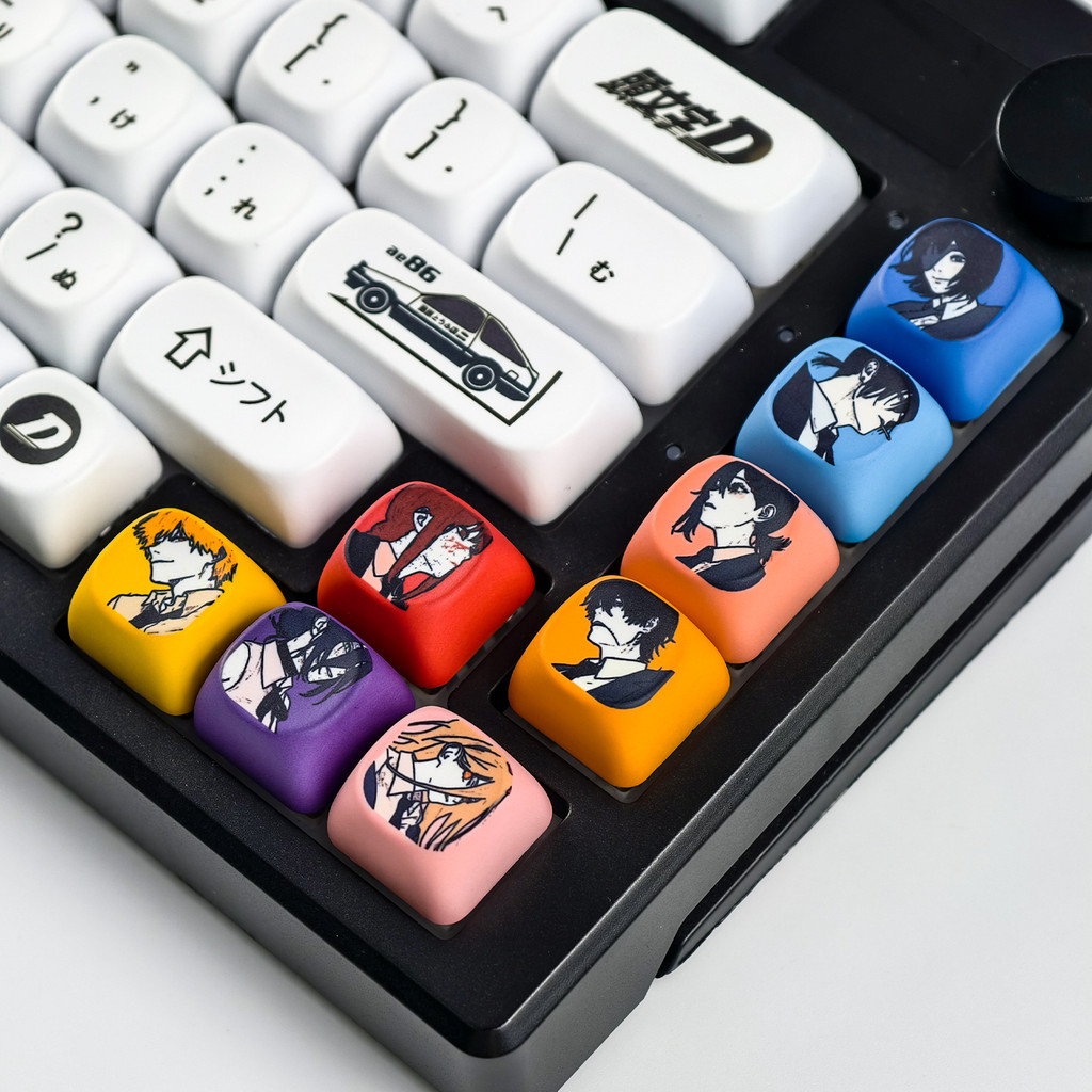 MAIMOOO Cưa Xích Người Reze Keycap 8 Chiếc MOA Profile PBT Sáng Tạo DIY Mát Anime Keycap Denji Power