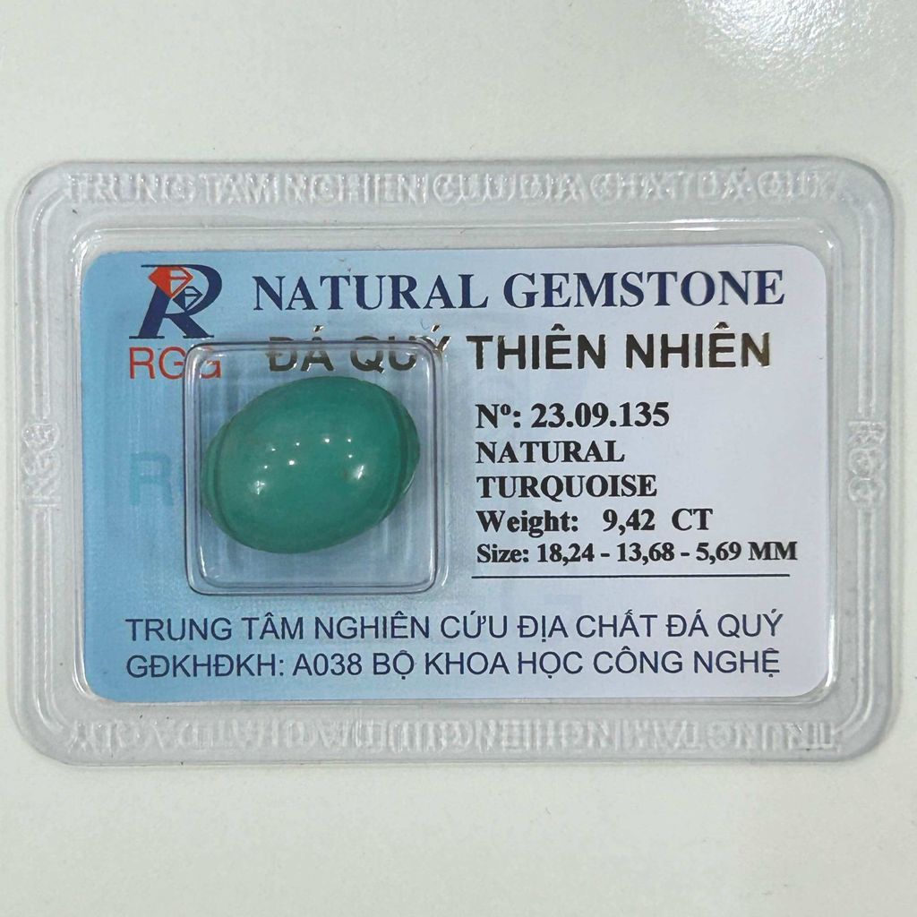 2309135- ĐÁ NGỌC LAM TORQUOISE  THIÊN NHIÊN  ( thông số trong ảnh chụp) 9.42 Carat