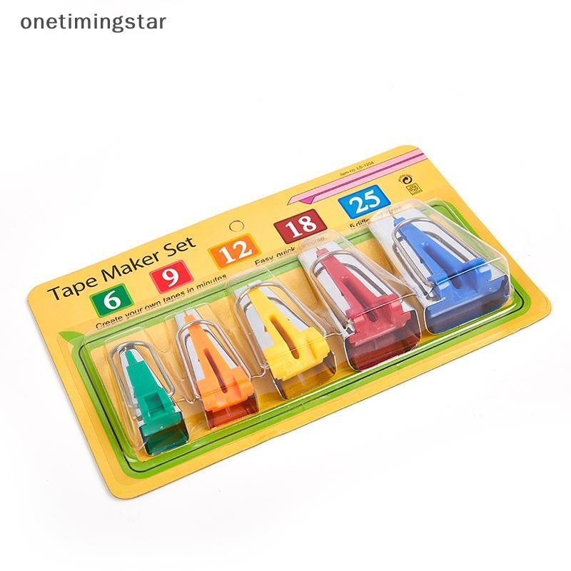 Onetimingstar Bias Tape Maker Set 5 size 6mm 12mm 18mm 25mm bias Tape Maker Phụ kiện may OTS