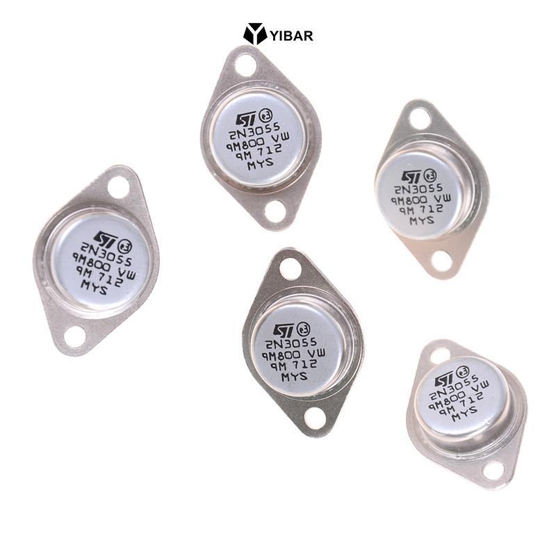 YIBAR 5 chiếc 2N3055 NPN AF Amp Bộ chuyển đổi nguồn âm thanh 15A 100V Mới