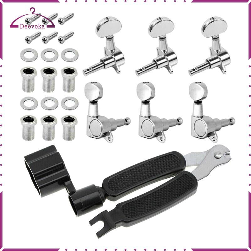 6 Cái Đầu Máy Đàn Guitar Núm, Chốt Chỉnh Dây Đàn Guitar Cho Đàn Guitar Điện Hoặc Acoustic (3 Cho Trá