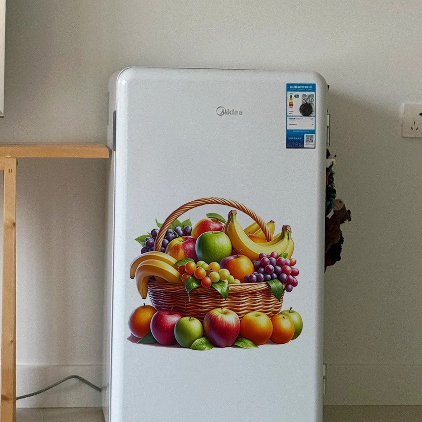 Popular~Fresh Harvest Fruit Stickers, Fruit Basket Decals, Refrigerator Kitchen Waterproof Concealin