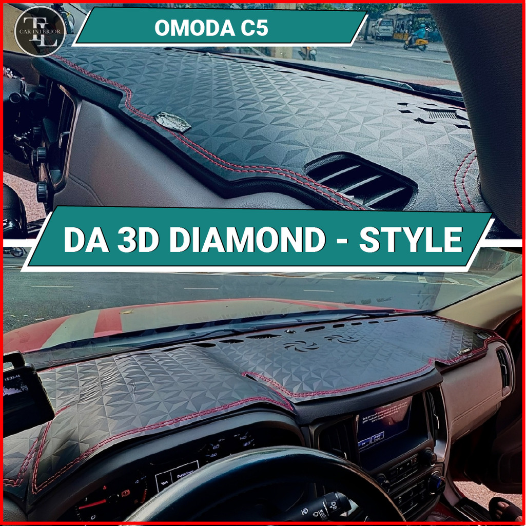 Thảm taplo da 3D DIAMOND STYLE OMODA C5 chuẩn form, không mùi, bảo hành 2 năm, TL Auto