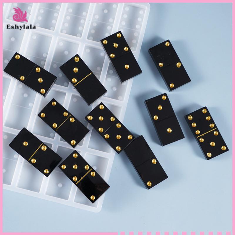 Eshylala DIY Dominos - Dụng cụ đúc silicon handmade, phù hợp để thủ công và chơi trò chơi nhựa dính