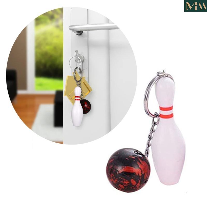 Miss * Bowling Pin Móc Khóa Thể Thao Móc Khóa Xe Móc Chìa Khóa Bowling Treo Trang Trí