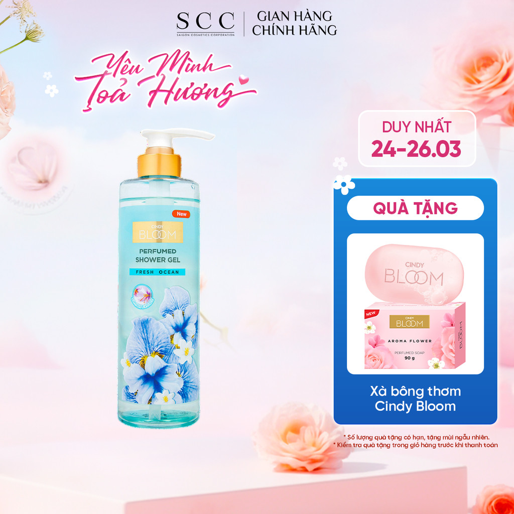 Sữa Tắm Nước Hoa CINDY BLOOM Fresh Ocean Hương Năng Động Trẻ Trung 640g