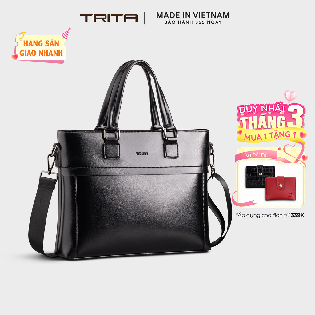 Cặp công sở Trita (Thời trang nam phong cách đựng vừa laptop 13 inch - Cặp da TCA25) Bagsmart