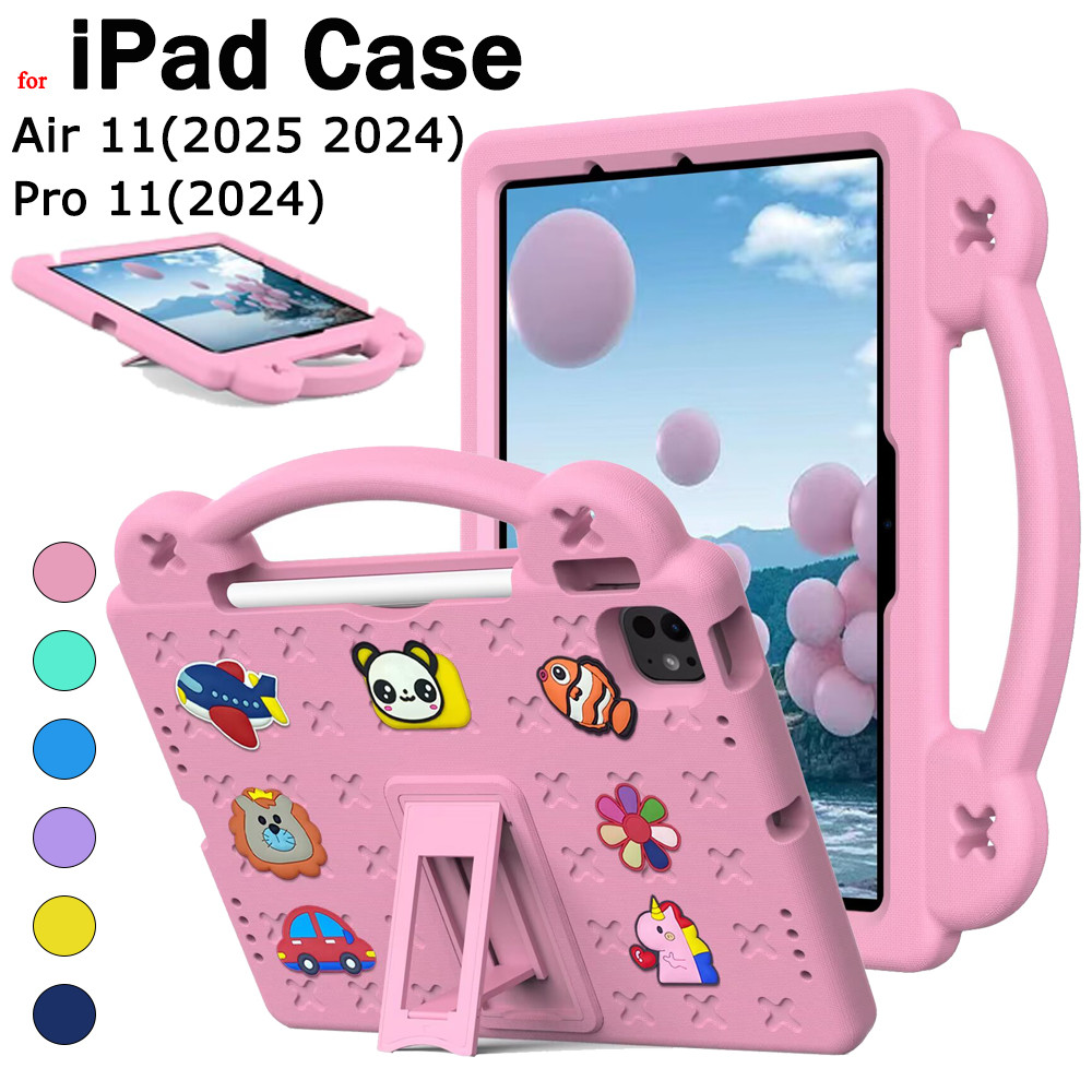 Ốp lưng hình gấu EVA cho trẻ em cho iPad Air 11 2025 M3 Air 11 2024 Pro 11 2024 Cover Funda