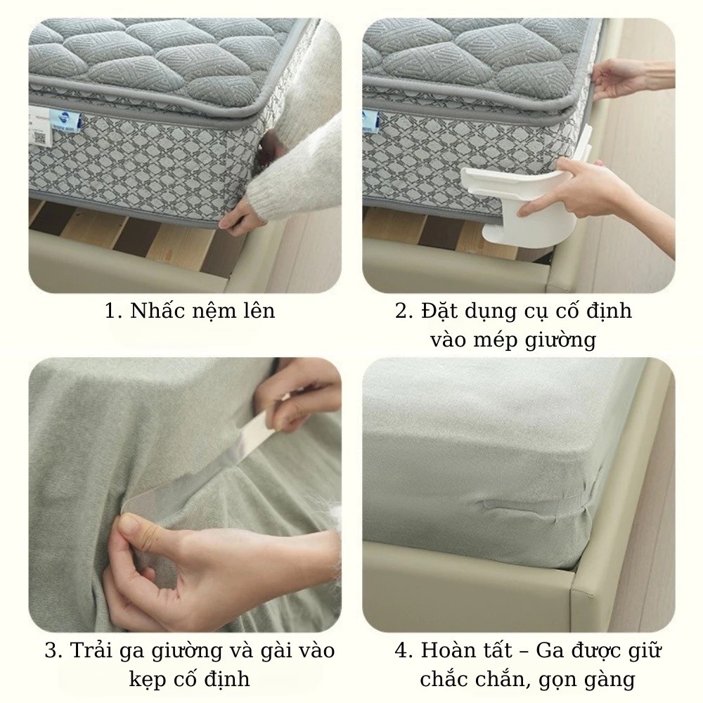 Đồ Kẹp Ga Giường/Set 4 Kẹp Ga Giường/Nẹp Cố Định Ga Giường/Miếng Cố Định Ga Giường, Phù Hợp Mọi Loại