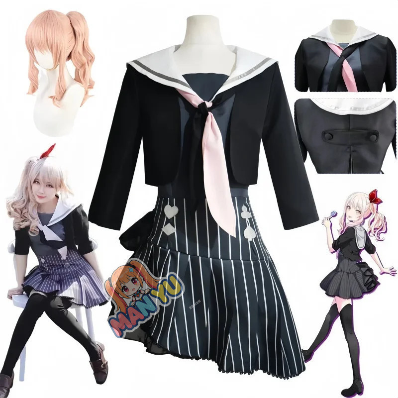 Bộ Trang Phục Hóa Trang Akiyama Mizuki Project Sekai Cho Bé Gái, Tóc Giả và Đầm Dạ Hội Halloween