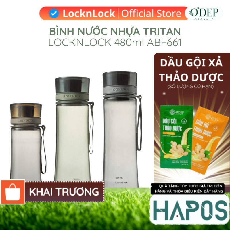 Bình nước nhựa LocknLock Tritan Spout Line  480ml Chính hãng ABF661    - HAPOS HOF