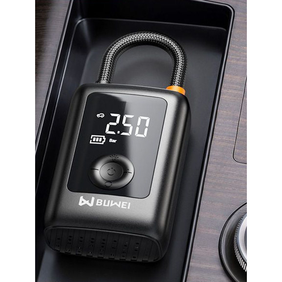 [Cao cấp] Máy bơm không khí ô tô BUWEI BUWEI MI01 Đo áp suất lạm phát lốp di động Máy bơm không khí 