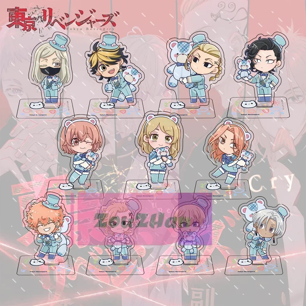 Standee Tokyo Revengers mô hình mica Anime Chibi Mikey Draken Chifuyu Takemichi mẫu Gấu Naughty Bear