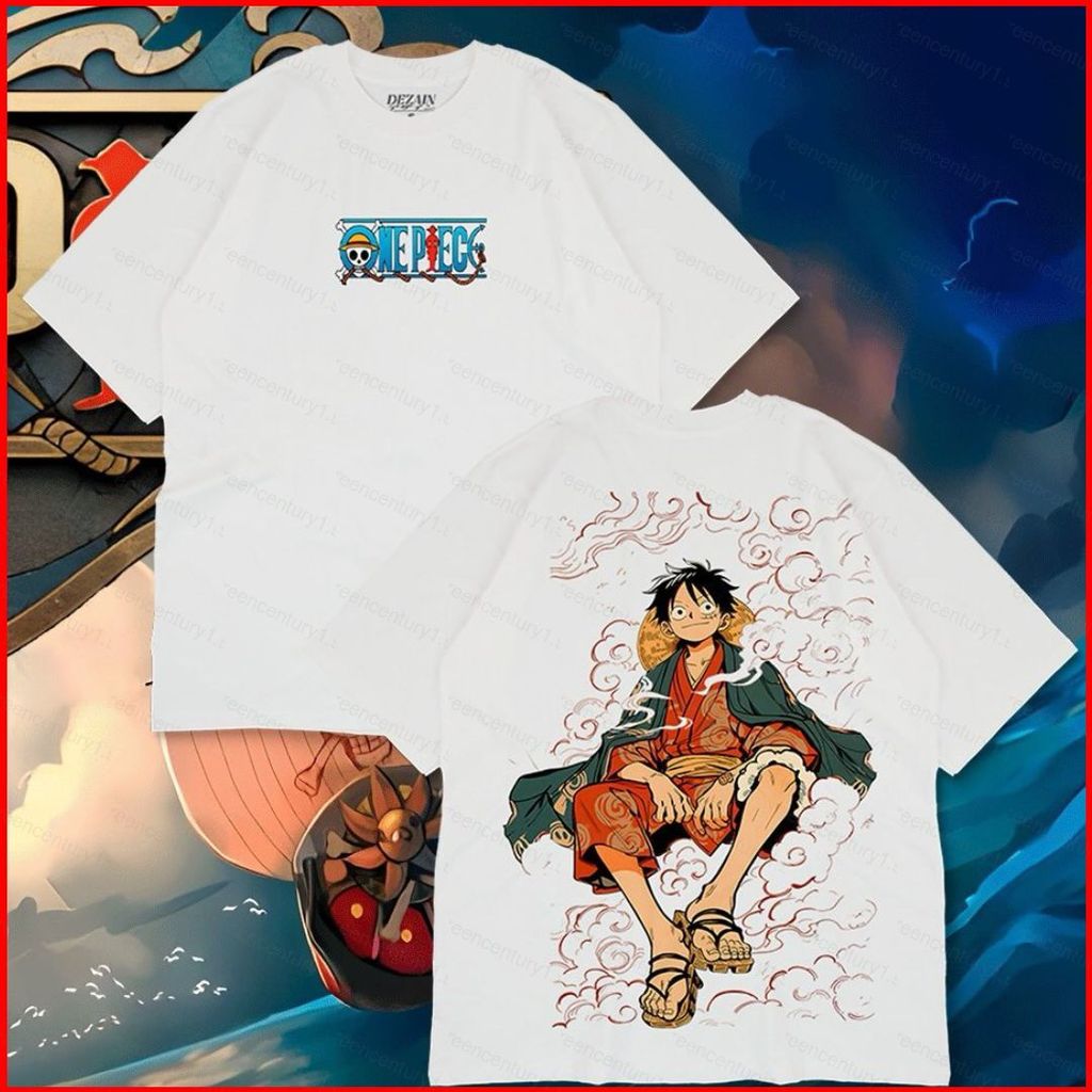 Áo Thun GC1 One Piece - 220g Cotton Dày, Hình Roronoa Zoro và Monkey D Luffy
