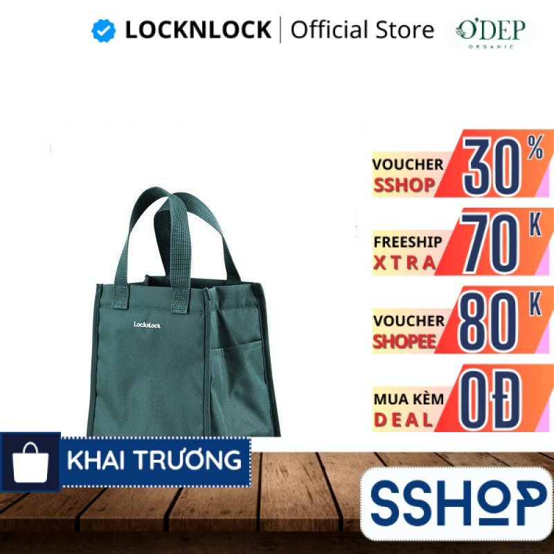 Túi đựng bộ hộp cơm LocknLock Daily Cooler Bag, Hàng Chính Hãng, Màu xanh lá HWB820 HWB820GRN - SSHO