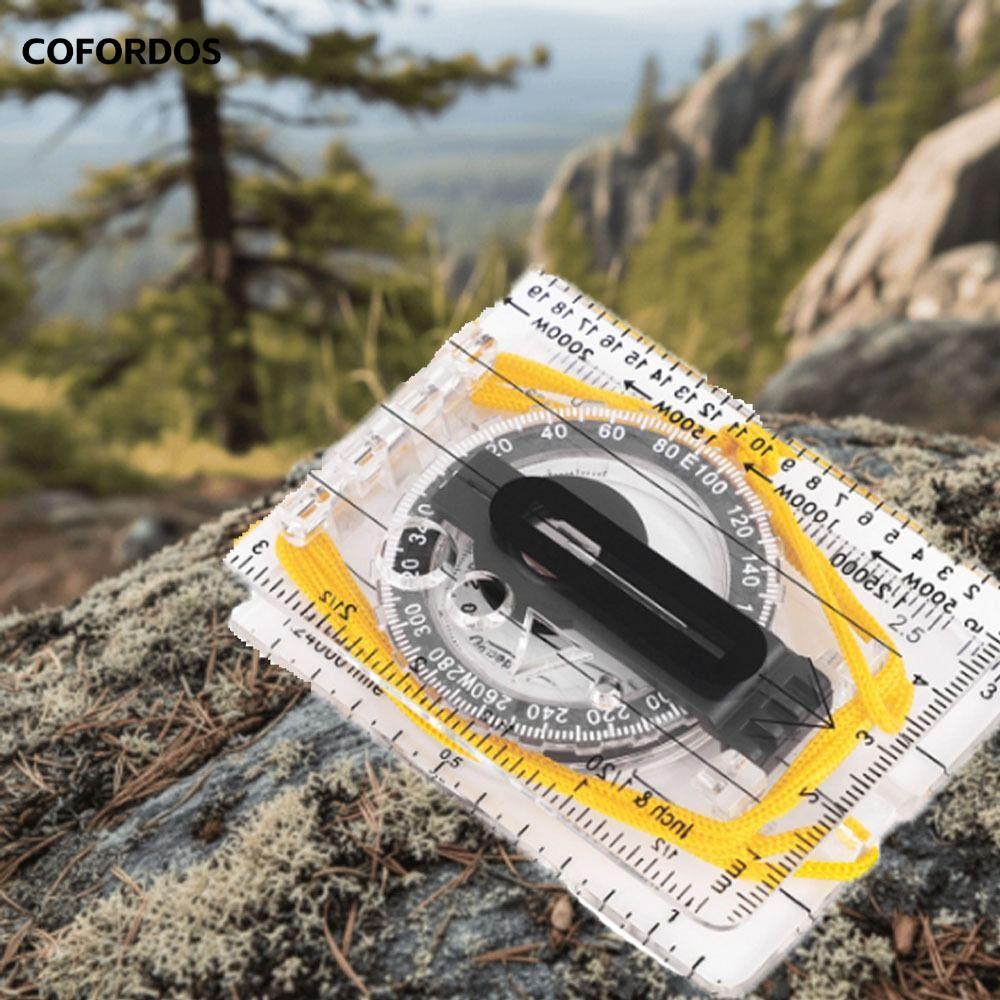 La bàn lập bản đồ COFORDOS, có dây đeo cổ La bàn định hướng nhẹ, la bàn điều hướng thước trong suốt 