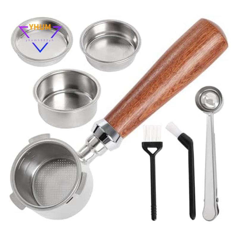 Portafilter 51mm với Giỏ Lọc 1 / 2 / 4 Cốc 51mm Portafilter Thép không gỉ Espresso Bộ Giỏ Lọc Tay Cầ