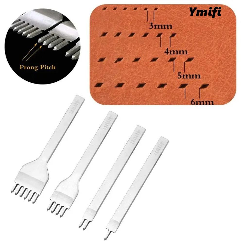 Dụng cụ khâu da YMIFI, Da đục 3MM 1 / 2 / 4 / 6 Dụng cụ đục lỗ bằng da DIY, Lỗ đục lỗ di động