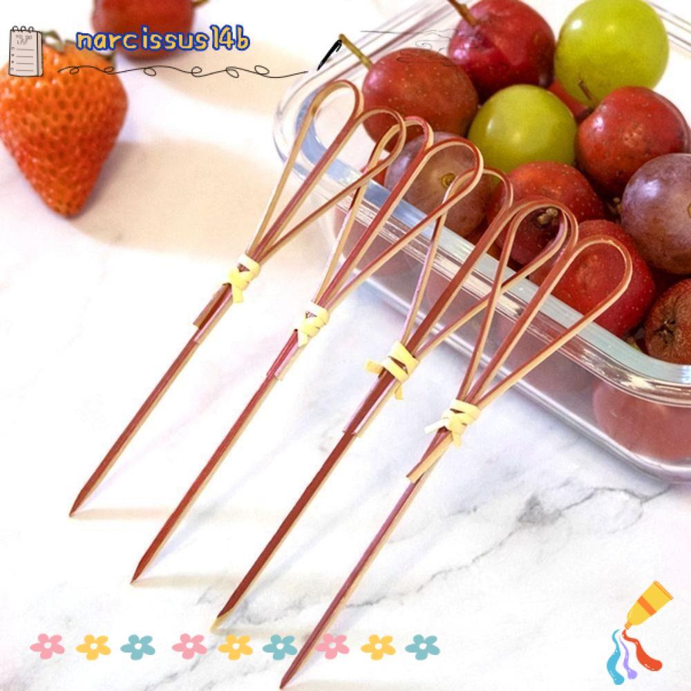 NARCISSUSB Skewer Sticks Picks, Cocktail Trang Trí 100 Cái / túi Tăm Picks Sticks, Bamboo Eco-friend