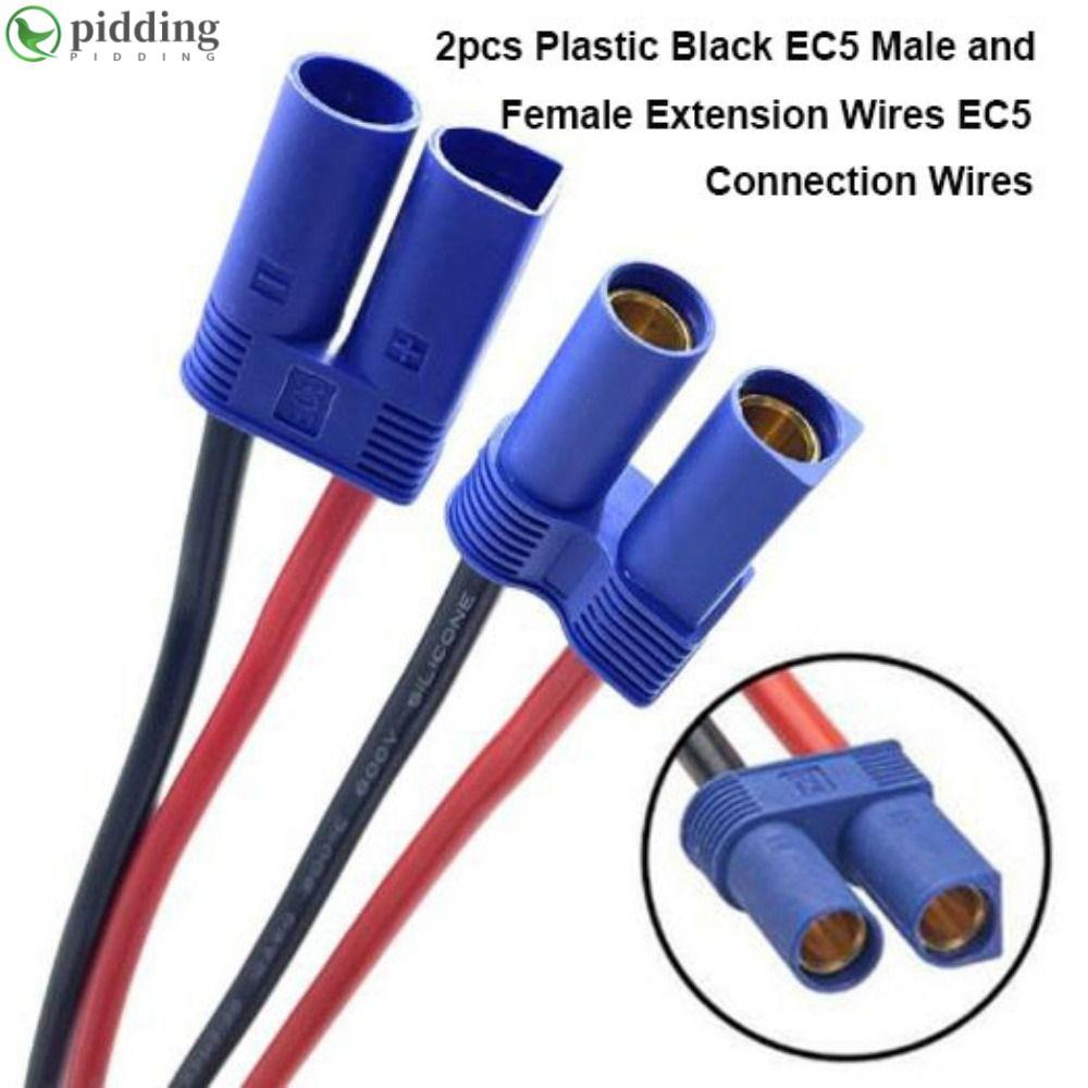 PIDDING 2 Dây Nối Dài, EC5 Nam Nữ Đen EC5 Dây Kết Nối EC5, Nhựa 6 Kiểu Bắt Đầu Khẩn Cấp Dây Kết Nối