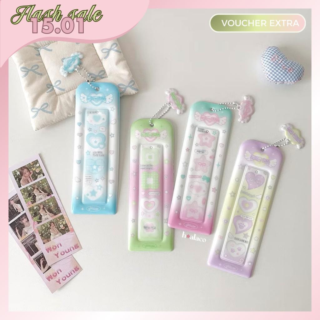 Móc khóa photobooth đựng ảnh siêu xinh, khung ảnh móc khóa PVC phù hợp với ảnh photobooth 4 ô dọc - 