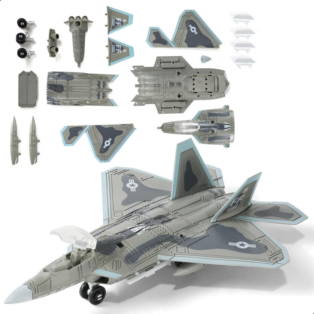 SEBUNAS Tỉ Lệ 1: 100 F-22 Raptor Fighter Jet Quick Build Model Kit Nhựa Millitary F22 Đồ Chơi Máy Ba