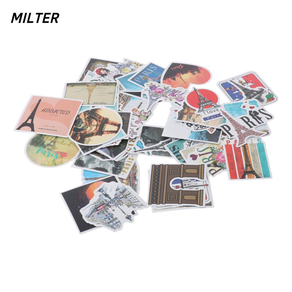 MILTER Vinyl Pháp Dán, Paris PG Paris Dán, Du Lịch Sổ Lưu Niệm Dán Vintage Tháp Eiffel Dán Laptop