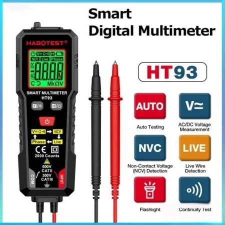 Habotest HT93 Máy đo điện áp vạn năng kỹ thuật số thông minh 2000 Máy đo điện áp đếm NCV