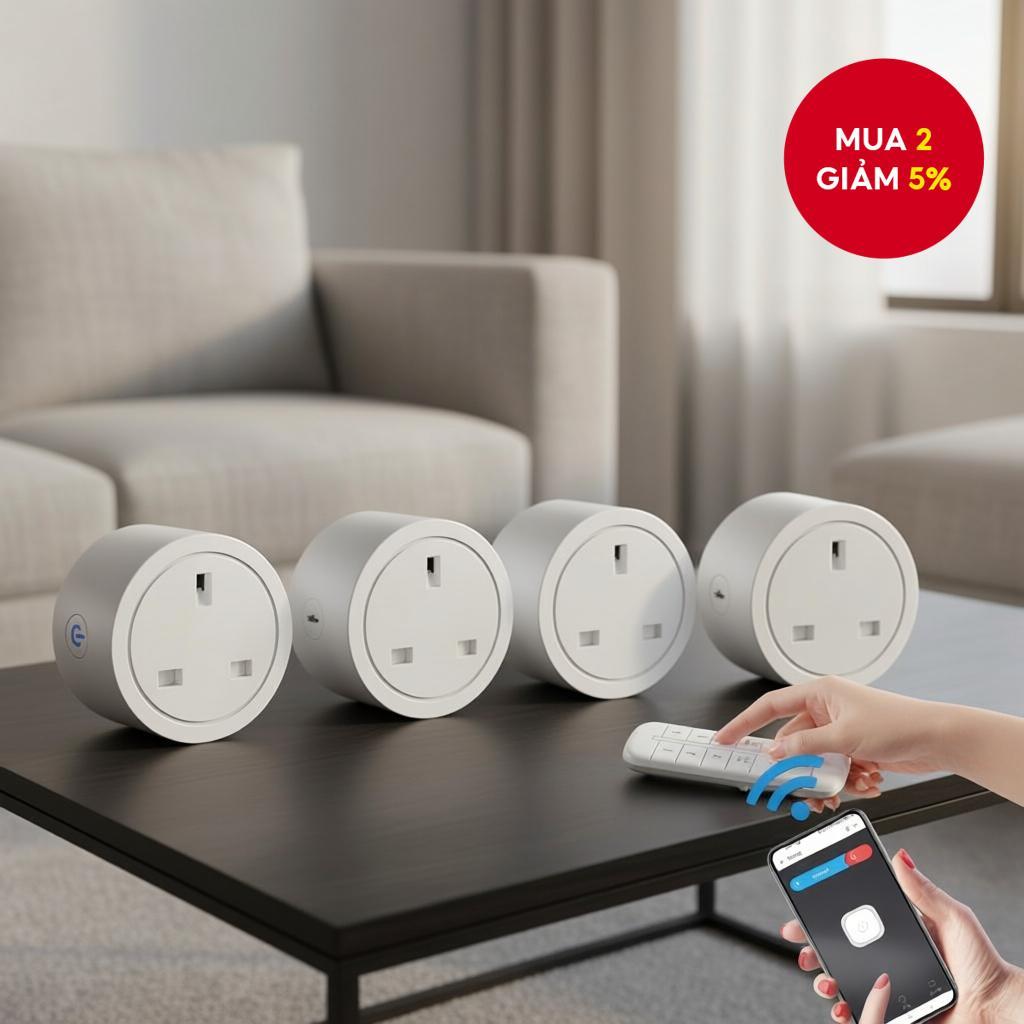 Ổ cắm thông minh UK Plug WiFi Điều khiển từ xa cho ứng dụng eWelink Hỗ trợ Alexa Google Home Điều kh