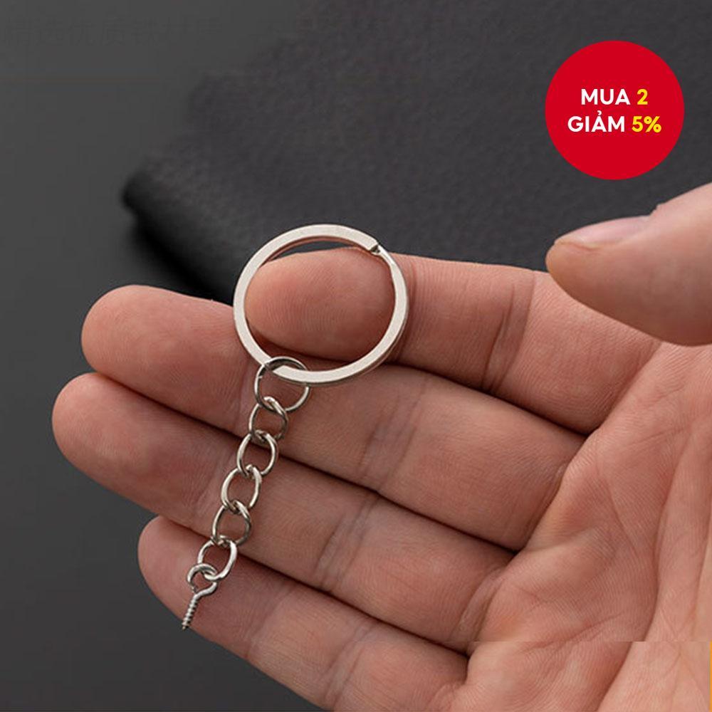 25mm 100 cái móc khóa tự làm, móc khóa kim loại bạc, móc khóa ngắn, móc khóa giữ chìa khóa