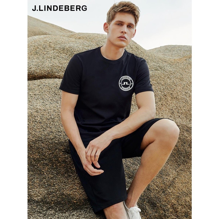 J Lindeberg Áo Thun Cotton Mới, Cổ Tròn Tay Ngắn, Size XS-3XL