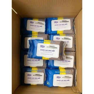 ( COMBO 10 Gói )  Khăn ướt Lau bếp đa năng Siêu tiết kiệm  Màu Xanh Tiện Lợi An Toàn Sạch Sẽ