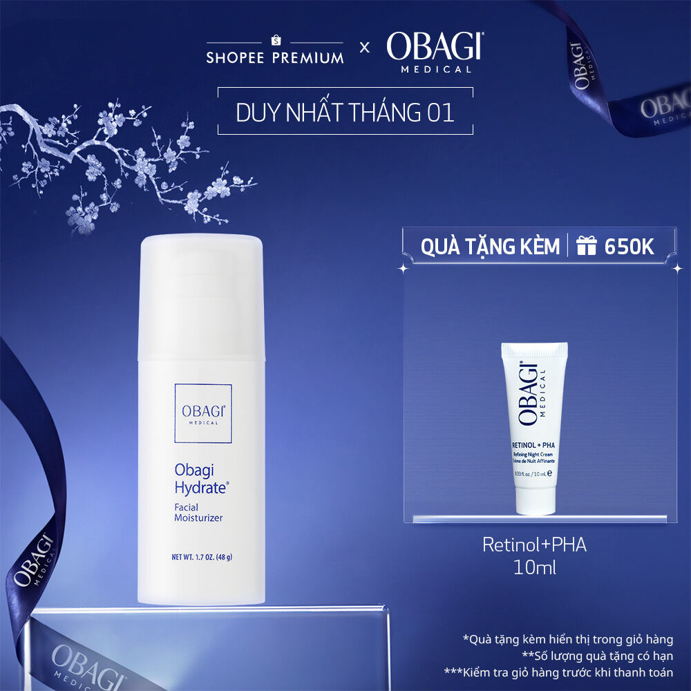[ĐỘC QUYỀN LIVESTREAM] Kem Dưỡng Ẩm Suốt 8 Giờ Obagi Hydrate Facial Moisturizer 48g