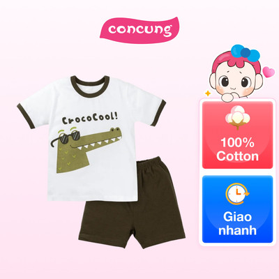 Bộ bé trai ngắn Animo Easy HN1124081 (4Y,Xanh rêu)