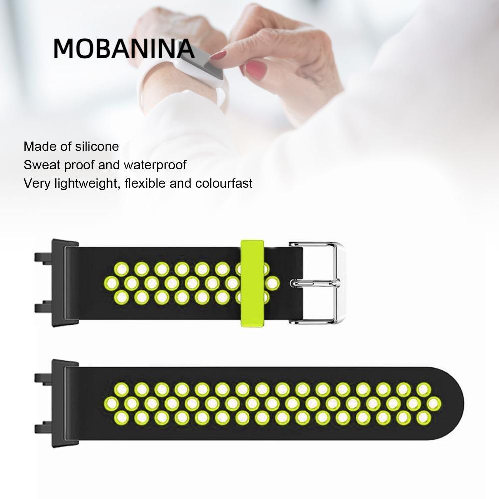 MOBANINA Dành Cho Dây Đeo Đồng Hồ Amazfit Active Edge, Dây Silicon + Dây Đeo Đồng Hồ Silicon Kim Loạ