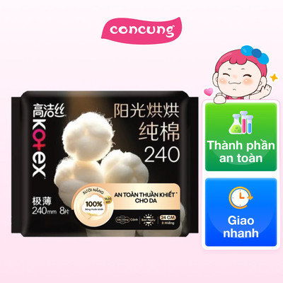 Băng vệ sinh Kotex Mặt Bông Cotton siêu mỏng cánh 24cm (16 miếng)